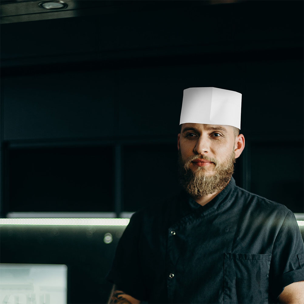 Home Cooking Services - 50Pcs Disposable White Paper Chef Caps